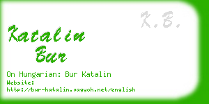 katalin bur business card